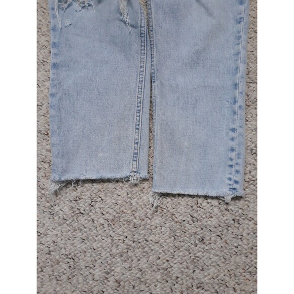 28 Abercrombie & Fitch 90s The Skinny High Rise Crop Ripped Distressed Raw Hem - Picture 3 of 7